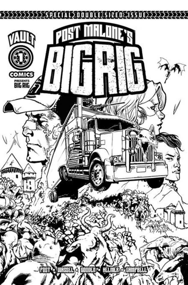 Big Rig #1 2nd Print Cover B 1 in 10 Nathan Gooden Black & White Variant